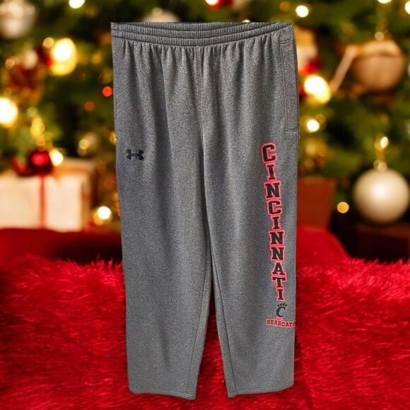 UNDER ARMOUR GRAY CINCINATTI BEAR CATS Loose Fit Joggers LIKE NEW!  Size M - Picture 1 of 15